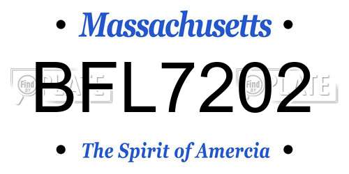 BFL7202 Massachusetts License Plate