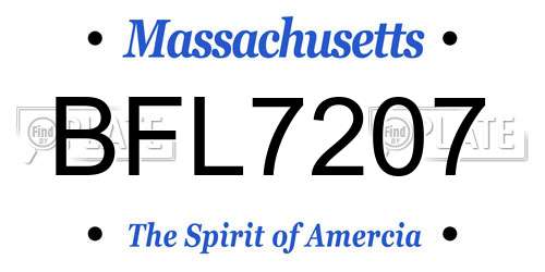 BFL7207 Massachusetts License Plate