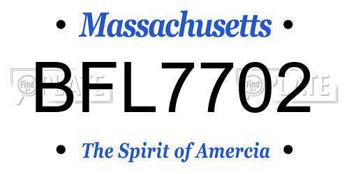 BFL7702 Massachusetts License Plate