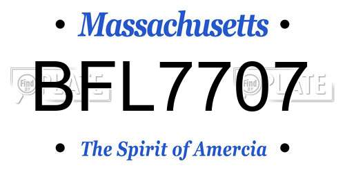 BFL7707 Massachusetts License Plate