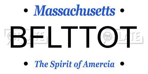 BFLTTOT Massachusetts License Plate
