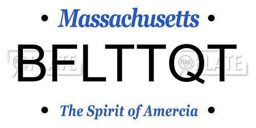 BFLTTQT Massachusetts License Plate