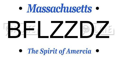 BFLZZDZ Massachusetts License Plate