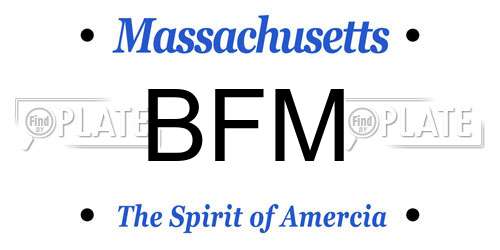 BFM Massachusetts License Plate