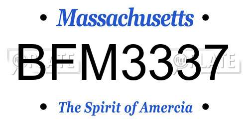 BFM3337 Massachusetts License Plate