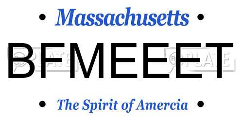BFMEEET Massachusetts License Plate