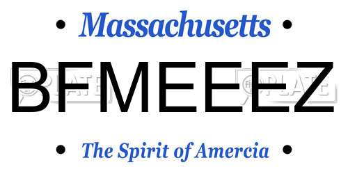 BFMEEEZ Massachusetts License Plate