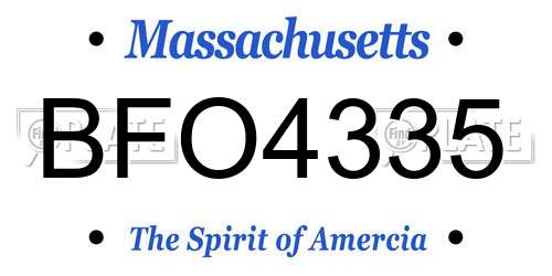 BFO4335 Massachusetts License Plate