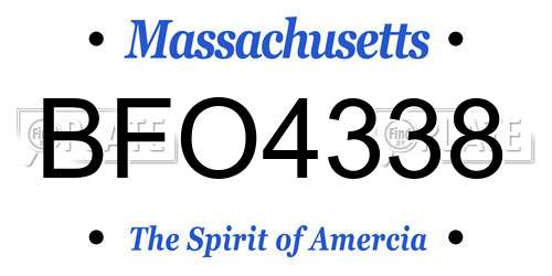 BFO4338 Massachusetts License Plate