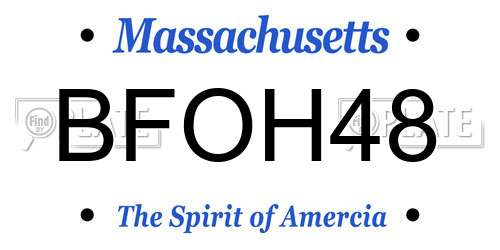 BFOH48 Massachusetts License Plate