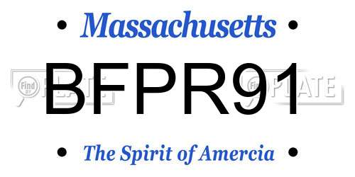 BFPR91 Massachusetts License Plate