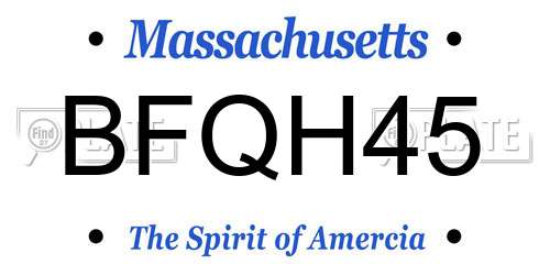 BFQH45 Massachusetts License Plate