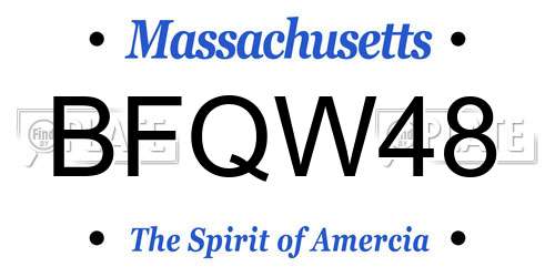 BFQW48 Massachusetts License Plate