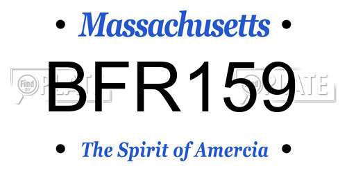 BFR159 Massachusetts License Plate