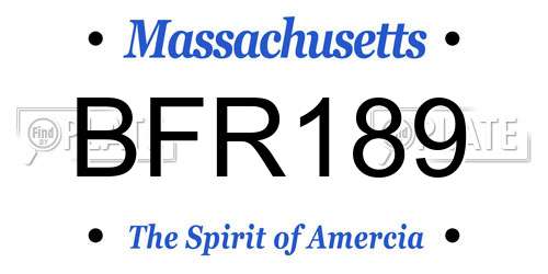 BFR189 Massachusetts License Plate