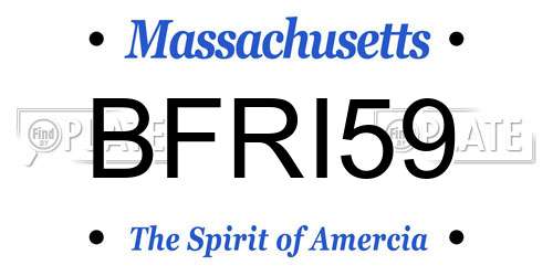 BFRI59 Massachusetts License Plate