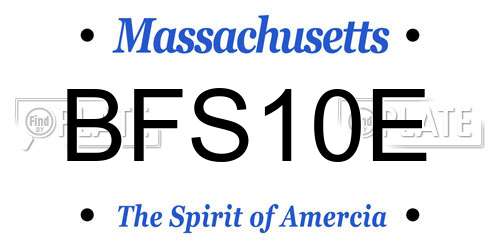 BFS10E Massachusetts License Plate