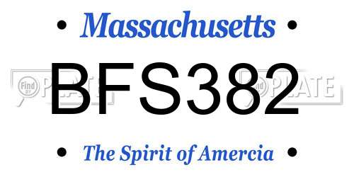 BFS382 Massachusetts License Plate