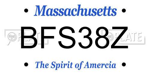 BFS38Z Massachusetts License Plate