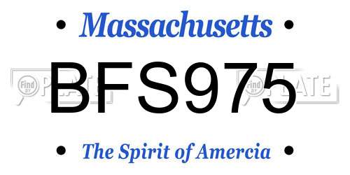 BFS975 Massachusetts License Plate