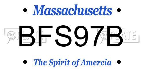 BFS97B Massachusetts License Plate