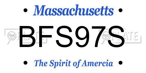 BFS97S Massachusetts License Plate
