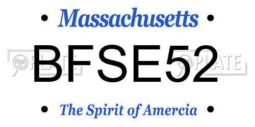 BFSE52 Massachusetts License Plate