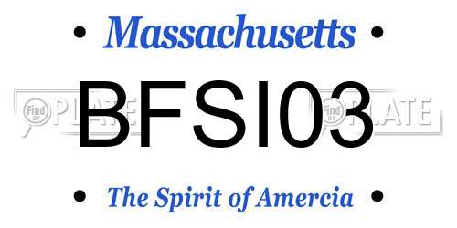 BFSI03 Massachusetts License Plate