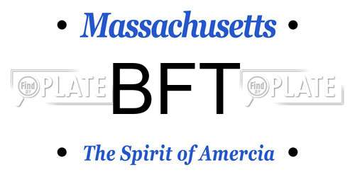 BFT Massachusetts License Plate