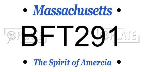 BFT291 Massachusetts License Plate