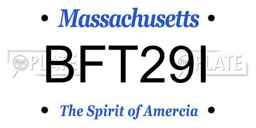 BFT29I Massachusetts License Plate