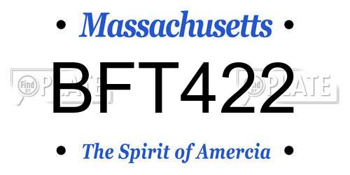 BFT422 Massachusetts License Plate