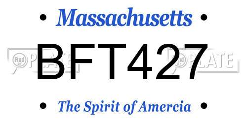 BFT427 Massachusetts License Plate