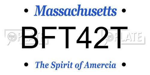 BFT42T Massachusetts License Plate
