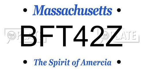 BFT42Z Massachusetts License Plate