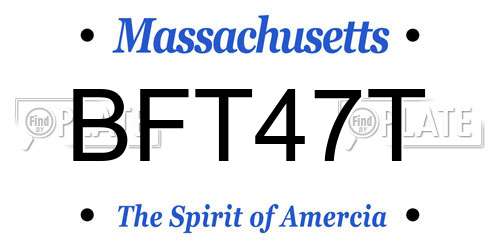 BFT47T Massachusetts License Plate