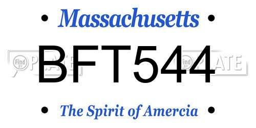BFT544 Massachusetts License Plate