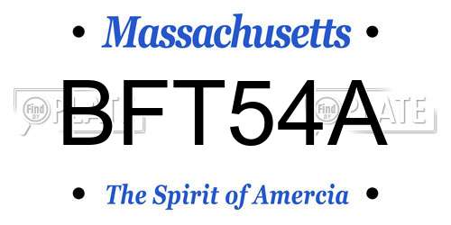 BFT54A Massachusetts License Plate