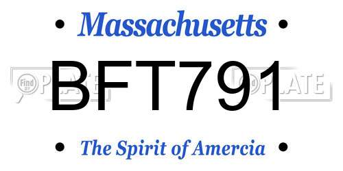 BFT791 Massachusetts License Plate