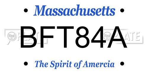BFT84A Massachusetts License Plate