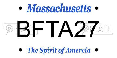 BFTA27 Massachusetts License Plate