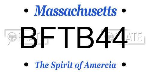 BFTB44 Massachusetts License Plate