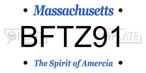 BFTZ91 Massachusetts License Plate