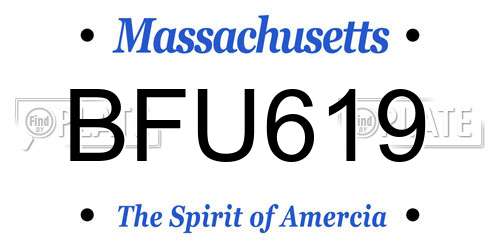 BFU619 Massachusetts License Plate