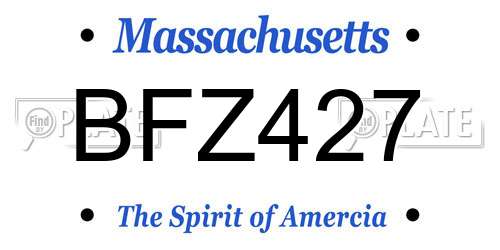 BFZ427 Massachusetts License Plate
