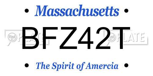 BFZ42T Massachusetts License Plate