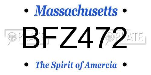 BFZ472 Massachusetts License Plate