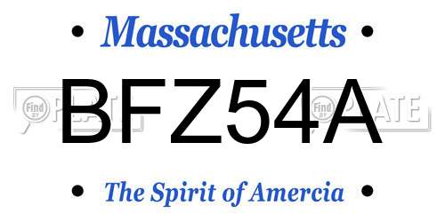 BFZ54A Massachusetts License Plate