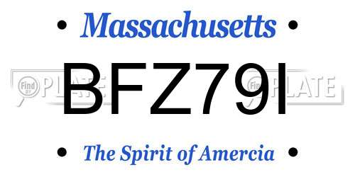 BFZ79I Massachusetts License Plate