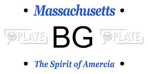 BG Massachusetts License Plate